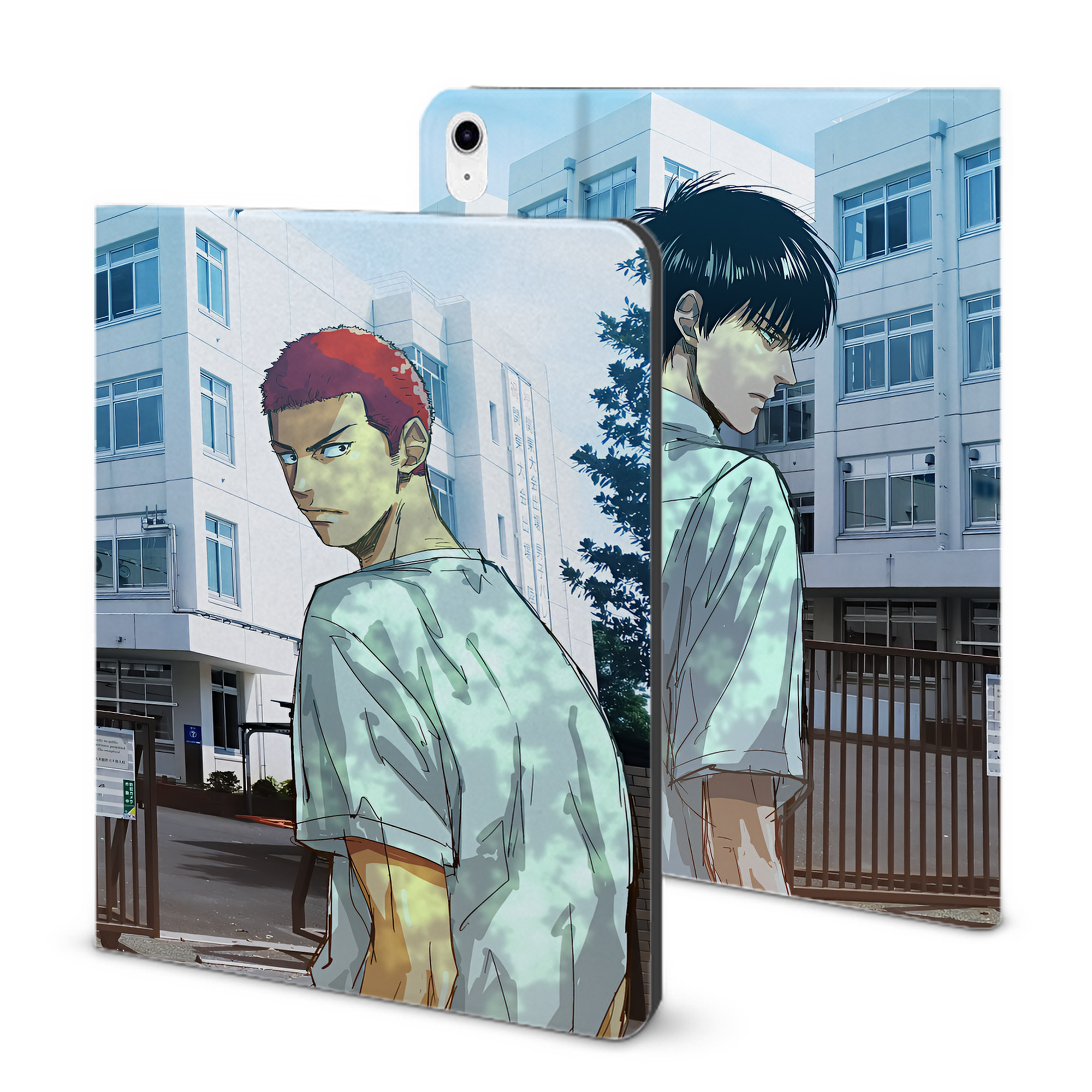 （画像用） SLAM DUNK／スラムダンク IPad ケース ブック型 PUレザー TPU 耐衝撃 軽量 薄型 ペン収納なし 全面保護 IPad 各モデル対応